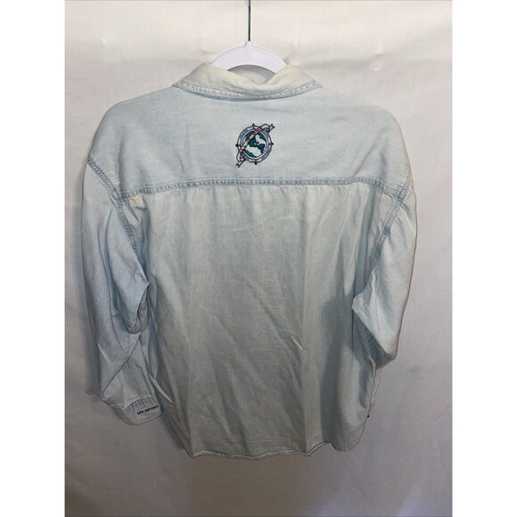 Hardrock Men’s Chambray Shirt Size Medium Blue Faded Look Comfort Casual Cozy - Picture 8 of 12